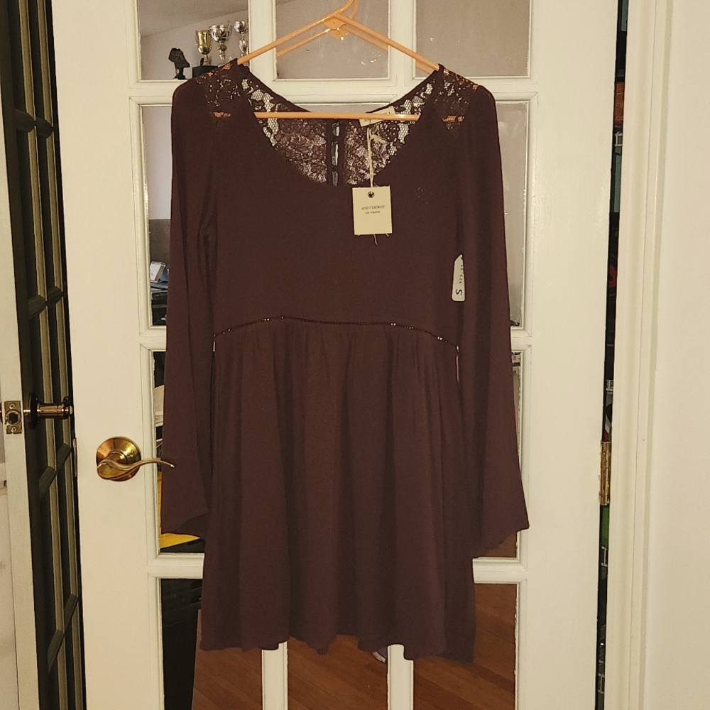 Lace Back Plum Tunic / Dress